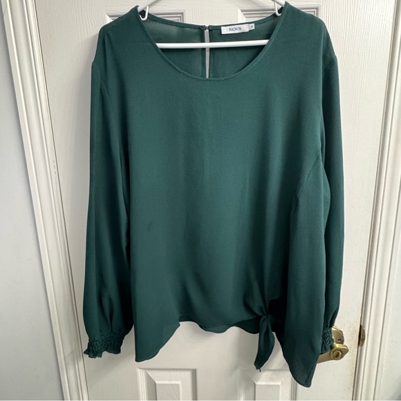 Ricki's Tops - Ricki's Deep Green Women's Long Sleeve Blouse-18- NWOT